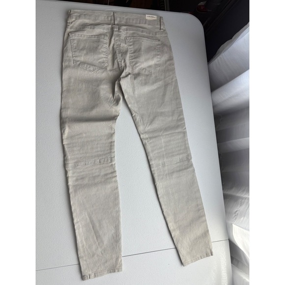 Zara Woman Skinny Coated Biker Jeans Moto Style Light Gray Size 6 - Picture 5 of 6